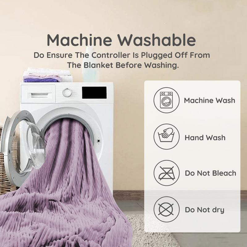 Heated Blanket Full Size 72X84 Inches, Soft Flannel Electric Blanket with 12 Hour Auto-Off Rapid Heating, 10 Heating Levels, Machine Washable, Berry Color