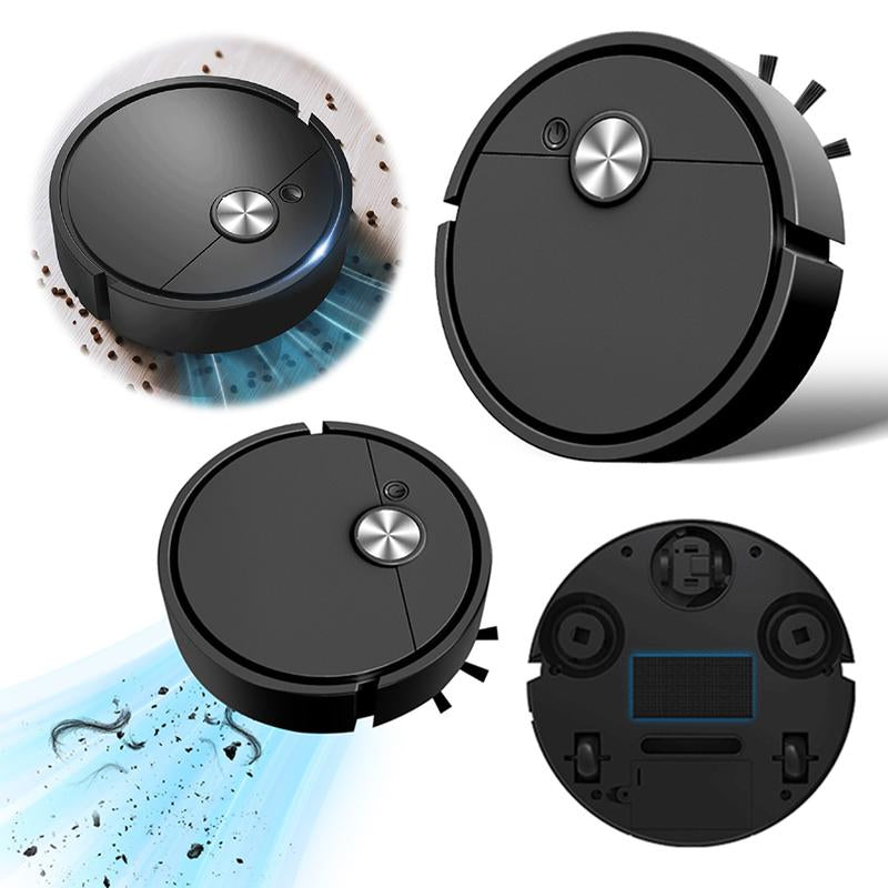 3-In-1 Smart Robot Vacuum and Mop, Clean Floors , Hands-Free & Pet-Friendly Cleaning Machine,Floor-Cleaning Toy (Black)