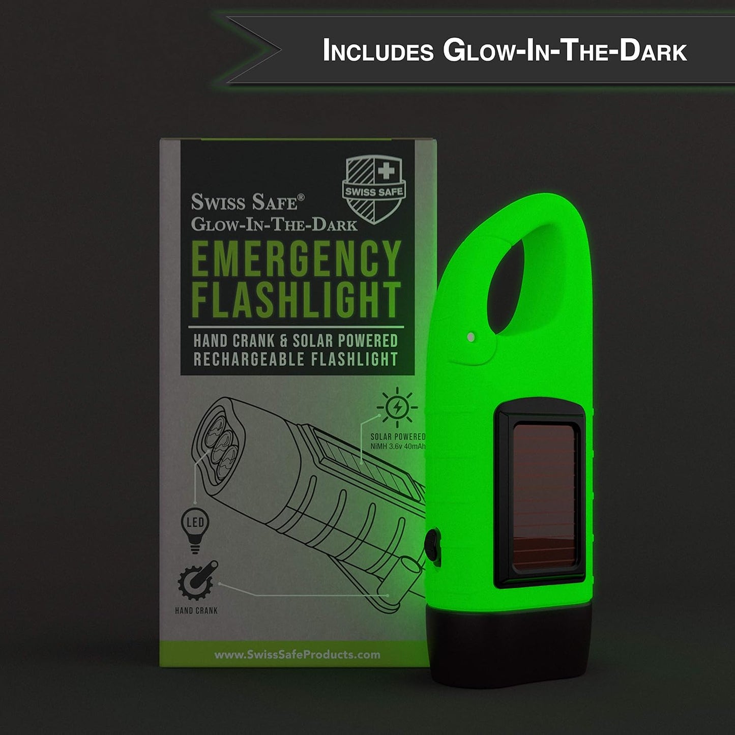 Rechargeable Flashlight with Solar Power & Hand Crank : High Lumen Led'S, Tactical Grip, Mini Keychain Carabiner for EDC & Outdoor Camping (Variety Pack)