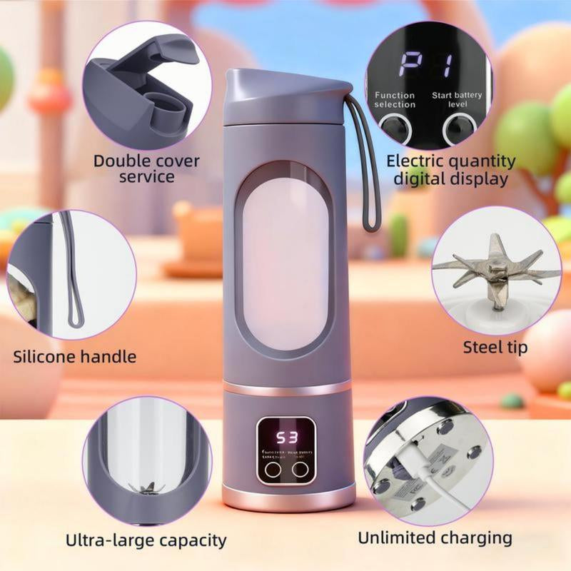 The Ultimate Portable Blender! Rechargeable USB & Compact for Smoothies on the Go - Perfect for Travel, Back to School & Gym! Leak-Proof Design, Makes Shakes & Baby Food in Seconds Cup Juicer Rechargeable Mini Blender Vegetables