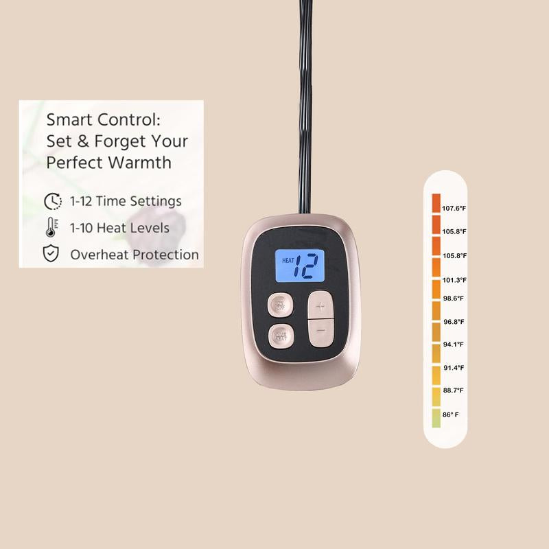 Heated Blanket Full Size 72X84 Inches, Soft Flannel Electric Blanket with 12 Hour Auto-Off Rapid Heating, 10 Heating Levels, Machine Washable, Berry Color