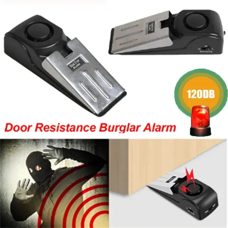 120Db Wireless Door Stop Stopper Alarm Block Blocking System Door Blocking Device Home Travel Mini Anti-Theft Wedge Shaped