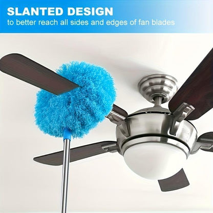 Extendable Microfiber Ceiling Fan Duster - Long Handle, Dust-Locking, Reusable & Machine Washable, Effortless Cleaning Brush for High Ceilings & Ceiling Fans, Ceiling Fan Cleaner