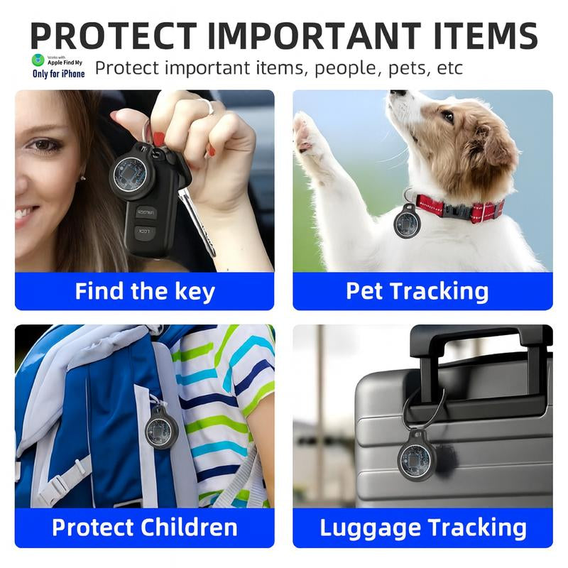[Fall Deals] Tukio GPS Tracker for Cars & Pets (Ios Only)- Mini Clear Design, Weatherproof Case, Anti-Lost Device, Works with Apple Find My (Ios Only), No Monthly Fees, IP67 Waterproof, Replaceable Battery Remote