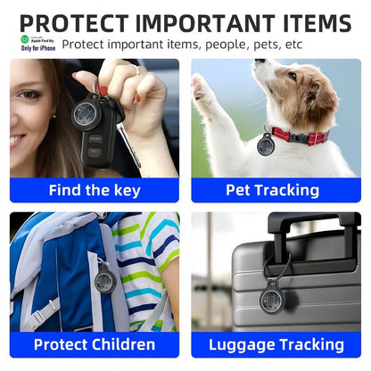 [Fall Deals] Tukio GPS Tracker for Cars & Pets (Ios Only)- Mini Clear Design, Weatherproof Case, Anti-Lost Device, Works with Apple Find My (Ios Only), No Monthly Fees, IP67 Waterproof, Replaceable Battery Remote