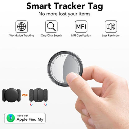 [Fall Deals] Tukio GPS Tracker for Cars & Pets (Ios Only)- Mini Clear Design, Weatherproof Case, Anti-Lost Device, Works with Apple Find My (Ios Only), No Monthly Fees, IP67 Waterproof, Replaceable Battery Remote