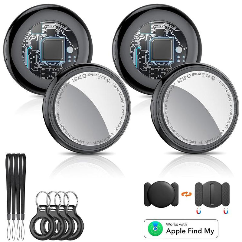 [Fall Deals] Tukio GPS Tracker for Cars & Pets (Ios Only)- Mini Clear Design, Weatherproof Case, Anti-Lost Device, Works with Apple Find My (Ios Only), No Monthly Fees, IP67 Waterproof, Replaceable Battery Remote