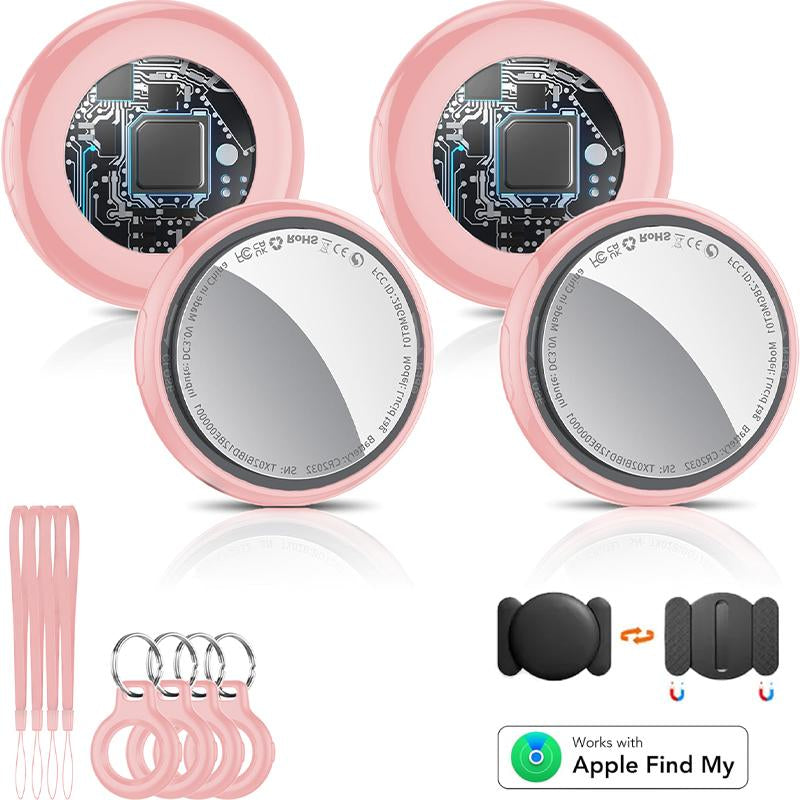 [Fall Deals] Tukio GPS Tracker for Cars & Pets (Ios Only)- Mini Clear Design, Weatherproof Case, Anti-Lost Device, Works with Apple Find My (Ios Only), No Monthly Fees, IP67 Waterproof, Replaceable Battery Remote