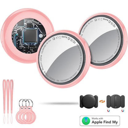 [Fall Deals] Tukio GPS Tracker for Cars & Pets (Ios Only)- Mini Clear Design, Weatherproof Case, Anti-Lost Device, Works with Apple Find My (Ios Only), No Monthly Fees, IP67 Waterproof, Replaceable Battery Remote