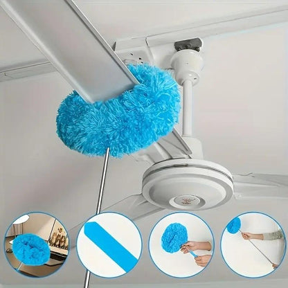 Extendable Microfiber Ceiling Fan Duster - Long Handle, Dust-Locking, Reusable & Machine Washable, Effortless Cleaning Brush for High Ceilings & Ceiling Fans, Ceiling Fan Cleaner