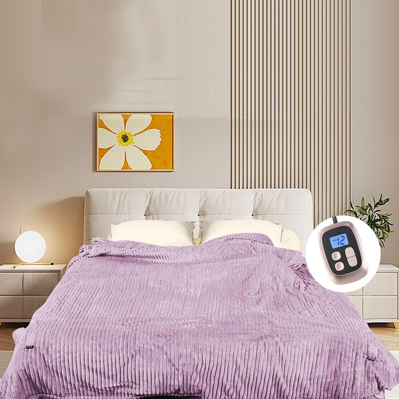 Heated Blanket Full Size 72X84 Inches, Soft Flannel Electric Blanket with 12 Hour Auto-Off Rapid Heating, 10 Heating Levels, Machine Washable, Berry Color