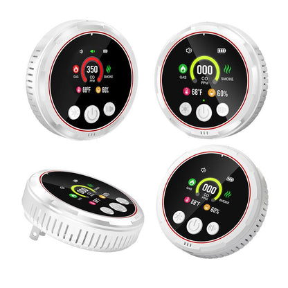 Carbon Monoxide Detector Plug in Wall 5-In-1 CO Level Monitor Alarm with Temp Humidity Sensor Portable Easy Read Install for Home RV Hotel