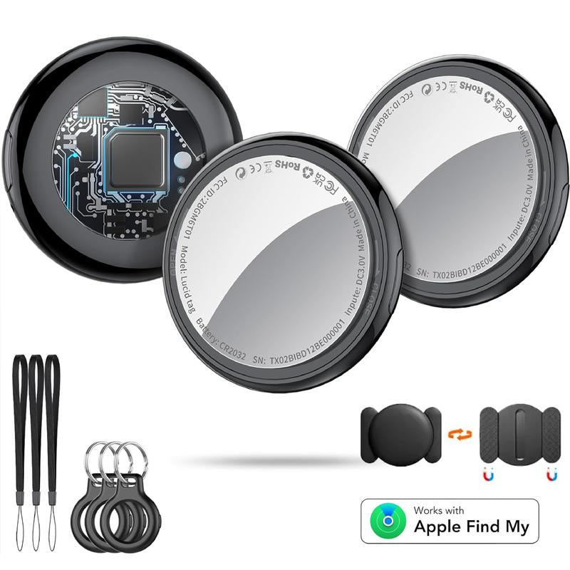 [Fall Deals] Tukio GPS Tracker for Cars & Pets (Ios Only)- Mini Clear Design, Weatherproof Case, Anti-Lost Device, Works with Apple Find My (Ios Only), No Monthly Fees, IP67 Waterproof, Replaceable Battery Remote