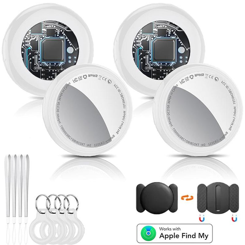 [Fall Deals] Tukio GPS Tracker for Cars & Pets (Ios Only)- Mini Clear Design, Weatherproof Case, Anti-Lost Device, Works with Apple Find My (Ios Only), No Monthly Fees, IP67 Waterproof, Replaceable Battery Remote