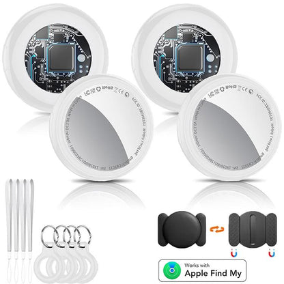 [Fall Deals] Tukio GPS Tracker for Cars & Pets (Ios Only)- Mini Clear Design, Weatherproof Case, Anti-Lost Device, Works with Apple Find My (Ios Only), No Monthly Fees, IP67 Waterproof, Replaceable Battery Remote