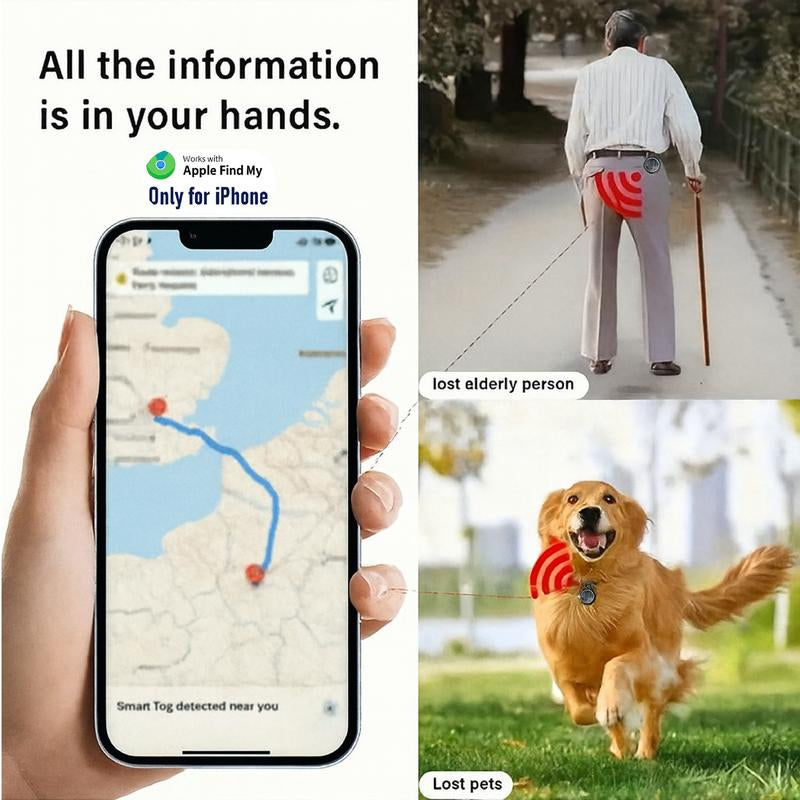 [Fall Deals] Tukio GPS Tracker for Cars & Pets (Ios Only)- Mini Clear Design, Weatherproof Case, Anti-Lost Device, Works with Apple Find My (Ios Only), No Monthly Fees, IP67 Waterproof, Replaceable Battery Remote