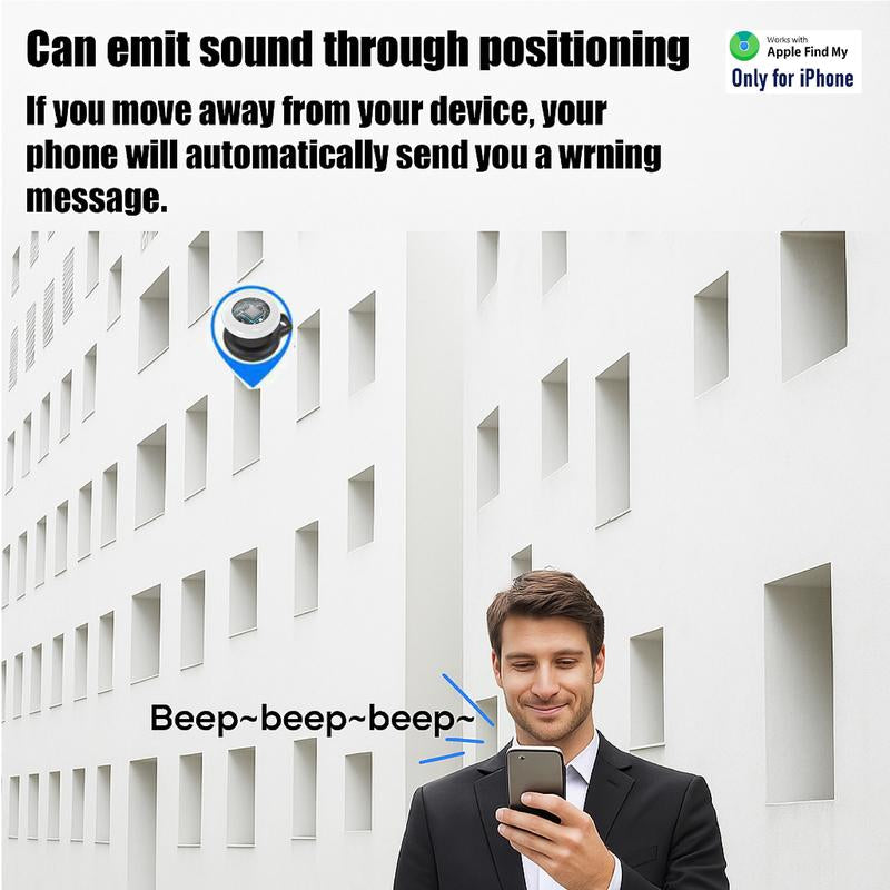 [Fall Deals] Tukio GPS Tracker for Cars & Pets (Ios Only)- Mini Clear Design, Weatherproof Case, Anti-Lost Device, Works with Apple Find My (Ios Only), No Monthly Fees, IP67 Waterproof, Replaceable Battery Remote