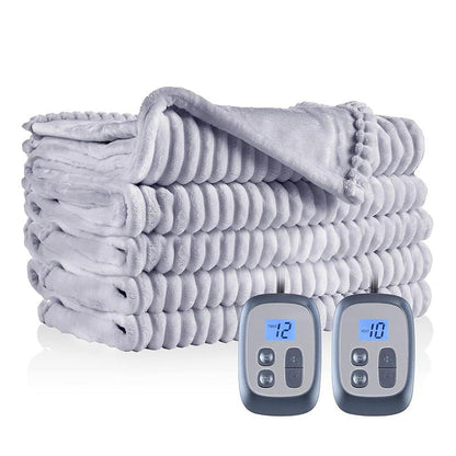 Heated Blanket Full Size 72X84 Inches, Soft Flannel Electric Blanket with 12 Hour Auto-Off Rapid Heating, 10 Heating Levels, Machine Washable, Berry Color